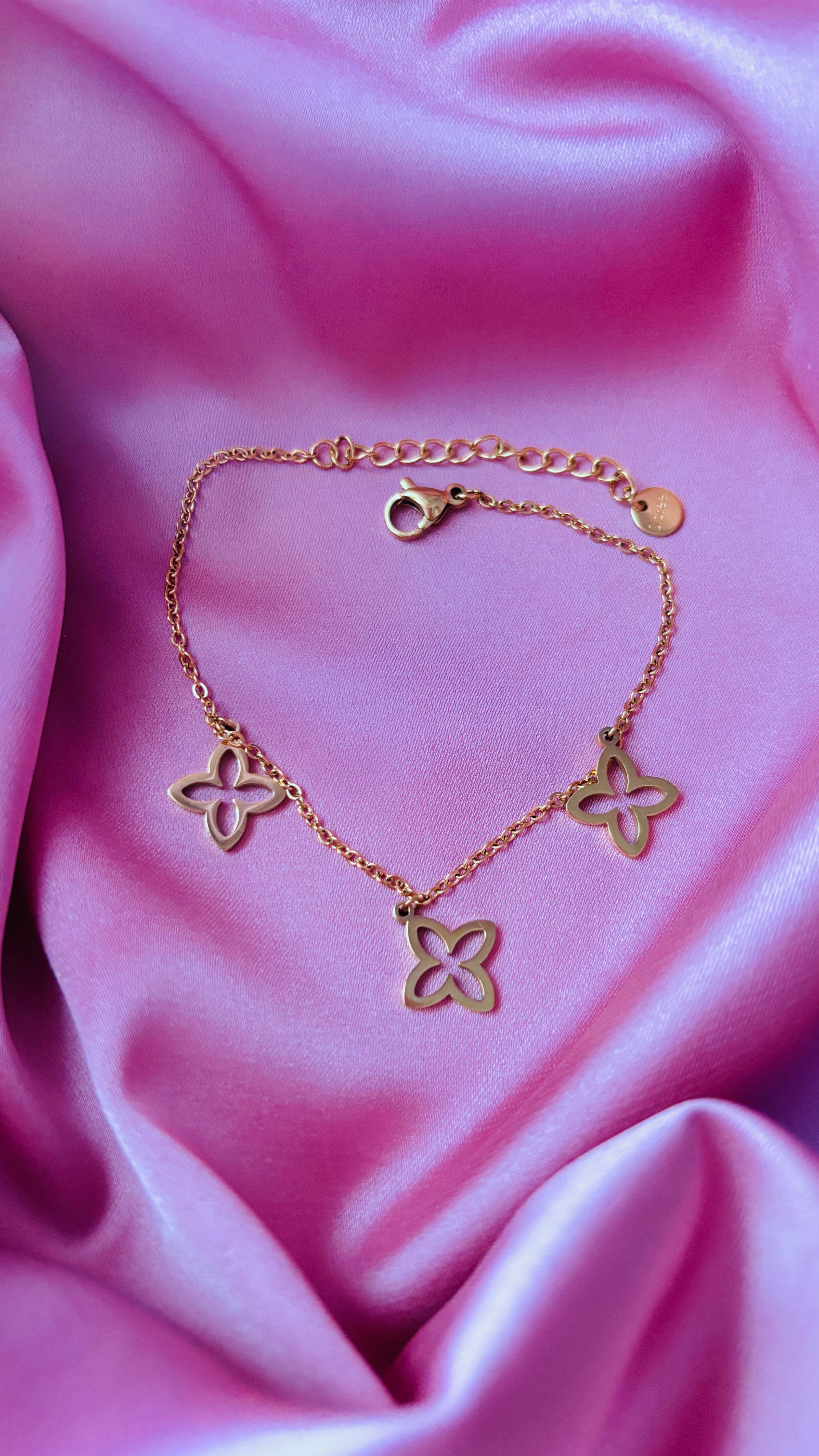 Bracciale Floreale in Acciaio inossidabile placcato oro 18 carati - Dai Cute