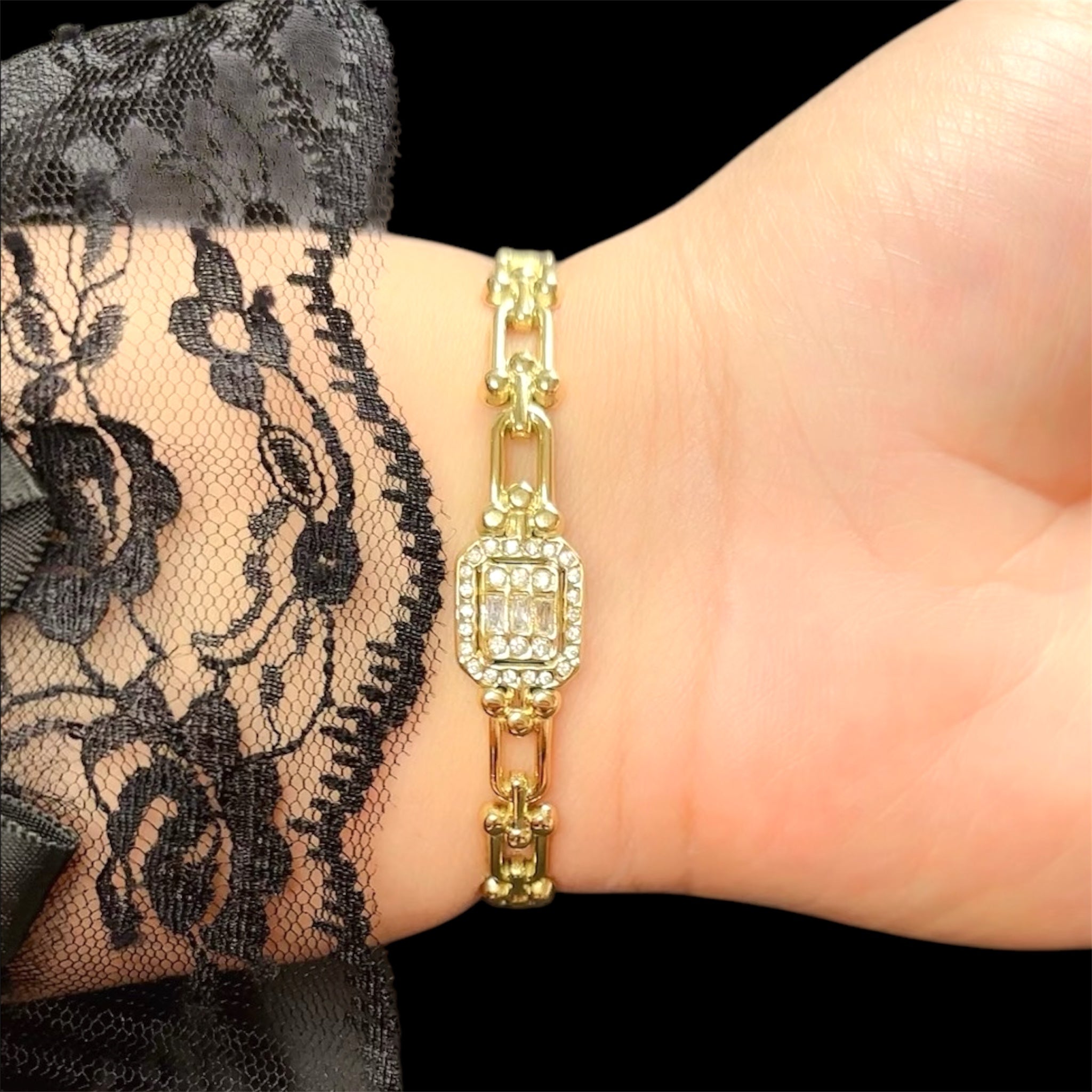 Tiffany Bracelet with Square of Stones