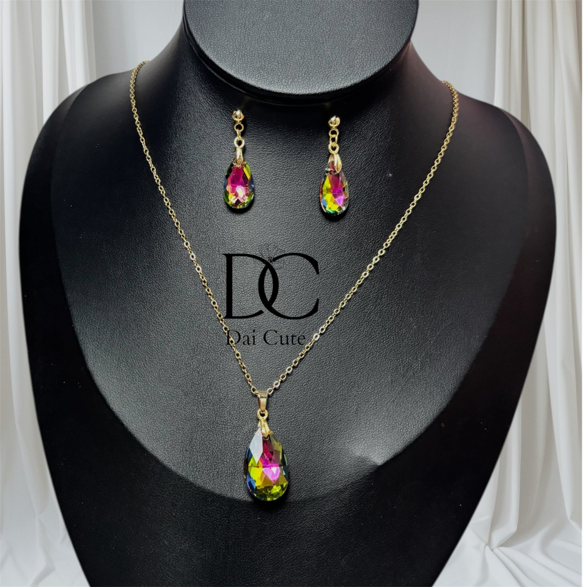 Set Perla colorata collana orecchini