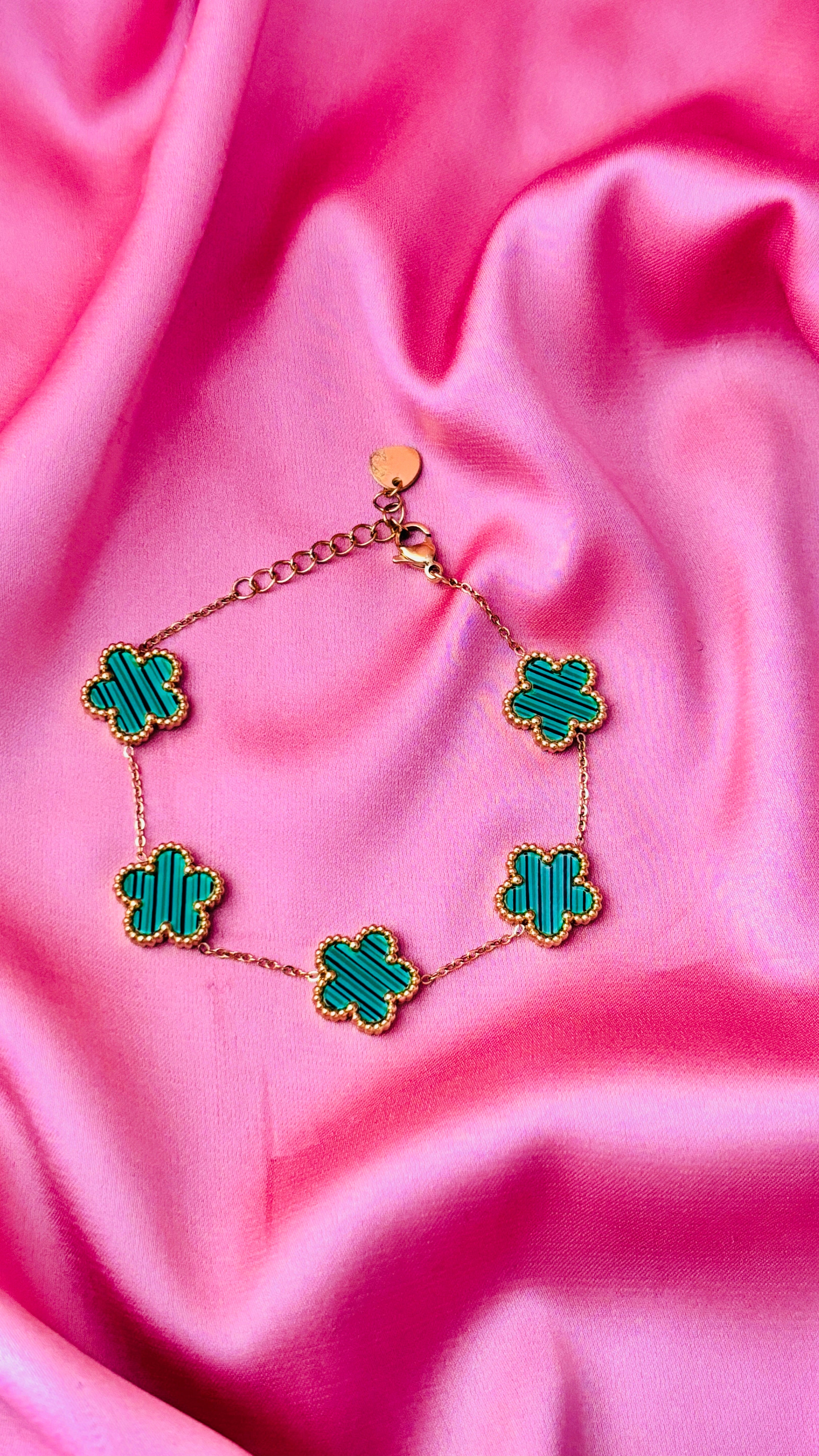 Bracciale Vancara Quadrifoglio in Acciaio Inossidabile Placcato Oro 18 Carati