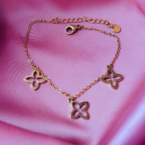 Bracciale Floreale in Acciaio inossidabile placcato oro 18 carati - Dai Cute