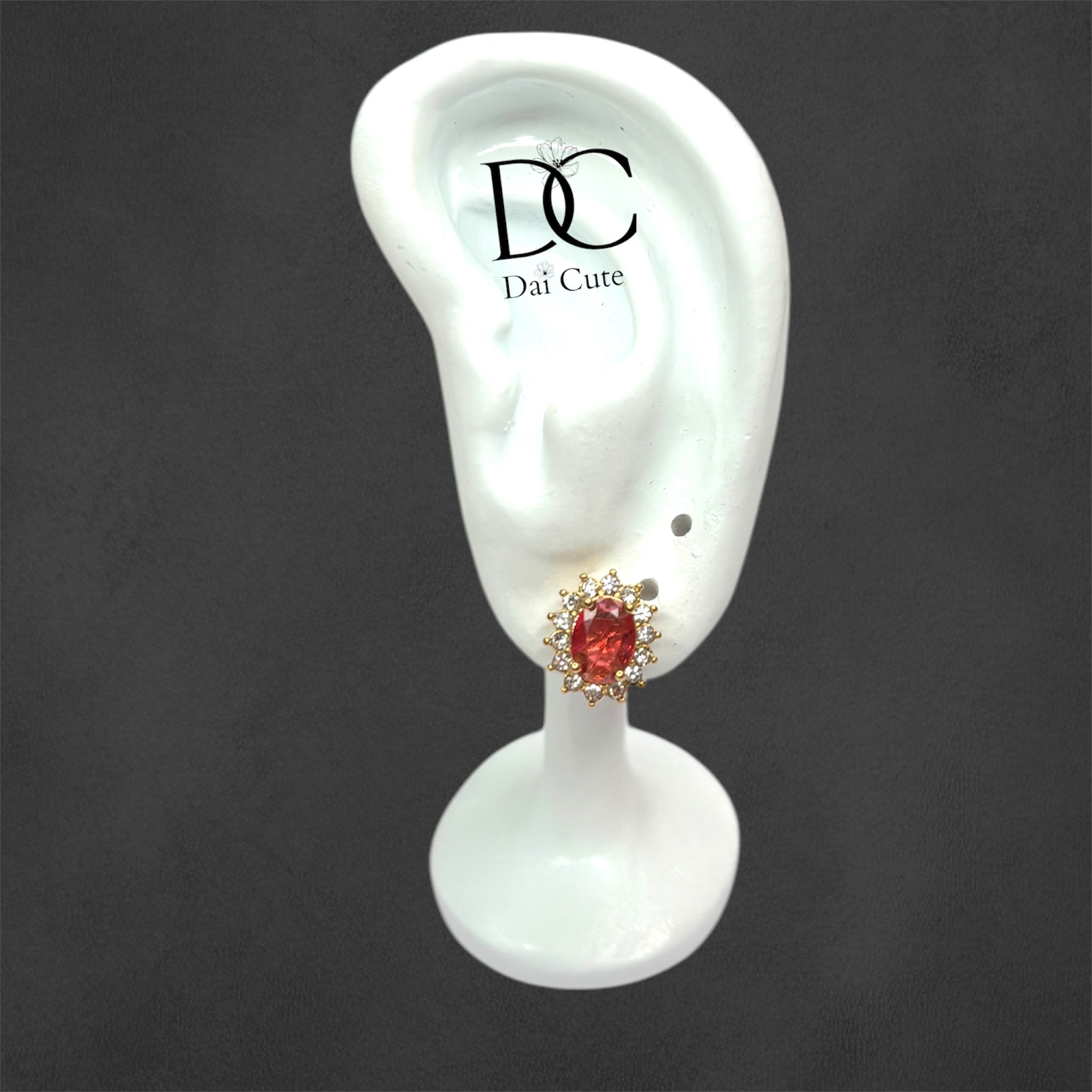 Orecchini strass Rosso