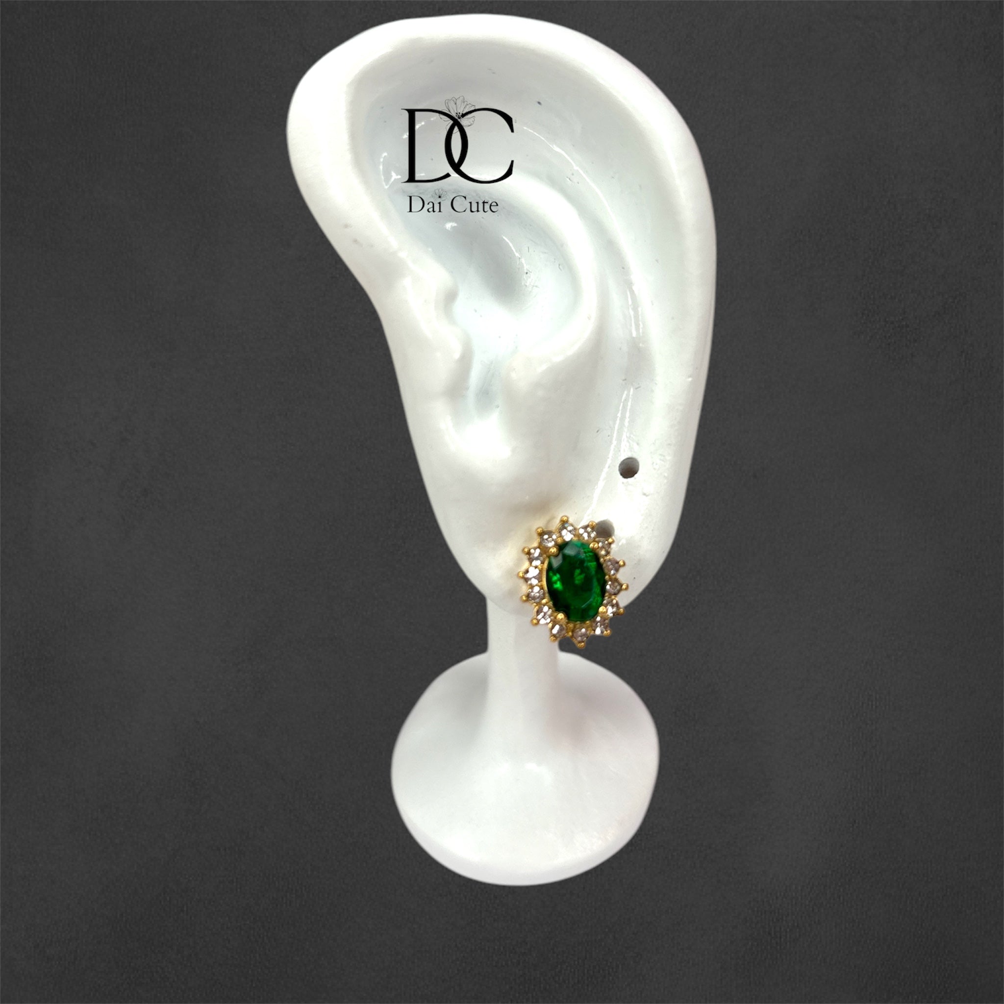 Orecchini Strass Verde