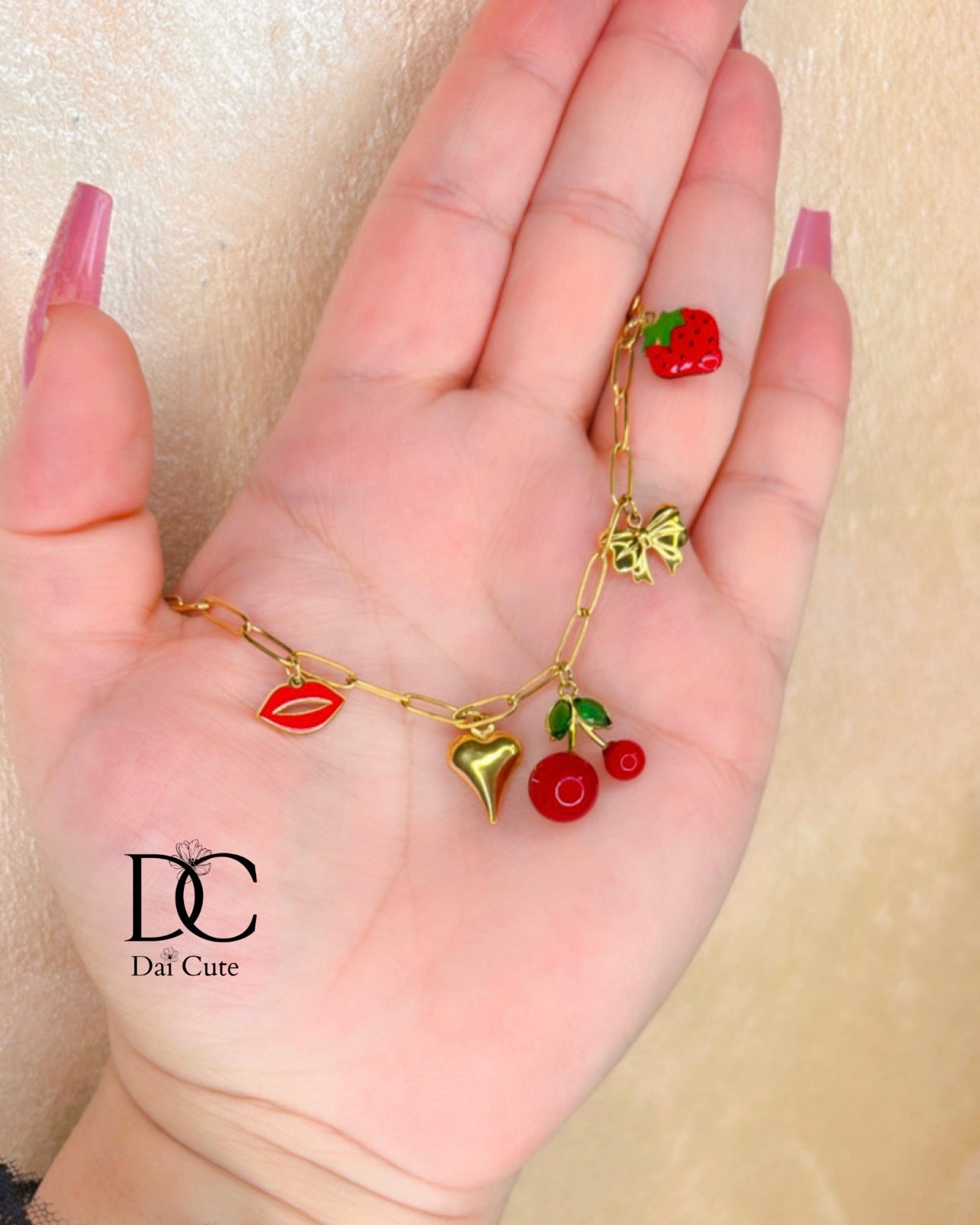 Bracciale con il ciondolo ciliegia 🍒