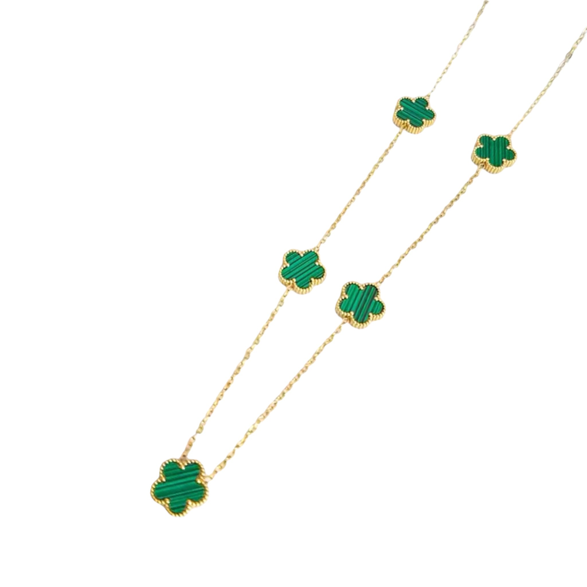 Set Collana orecchini bracciale Vancara Quadrifoglio in Acciaio Inossidabile Placcato Oro 18 Carati