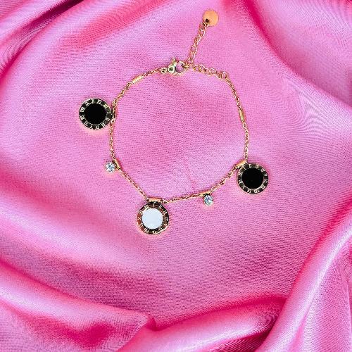 Bracciale Charme” in acciaio inossidabile placcato 18 carati