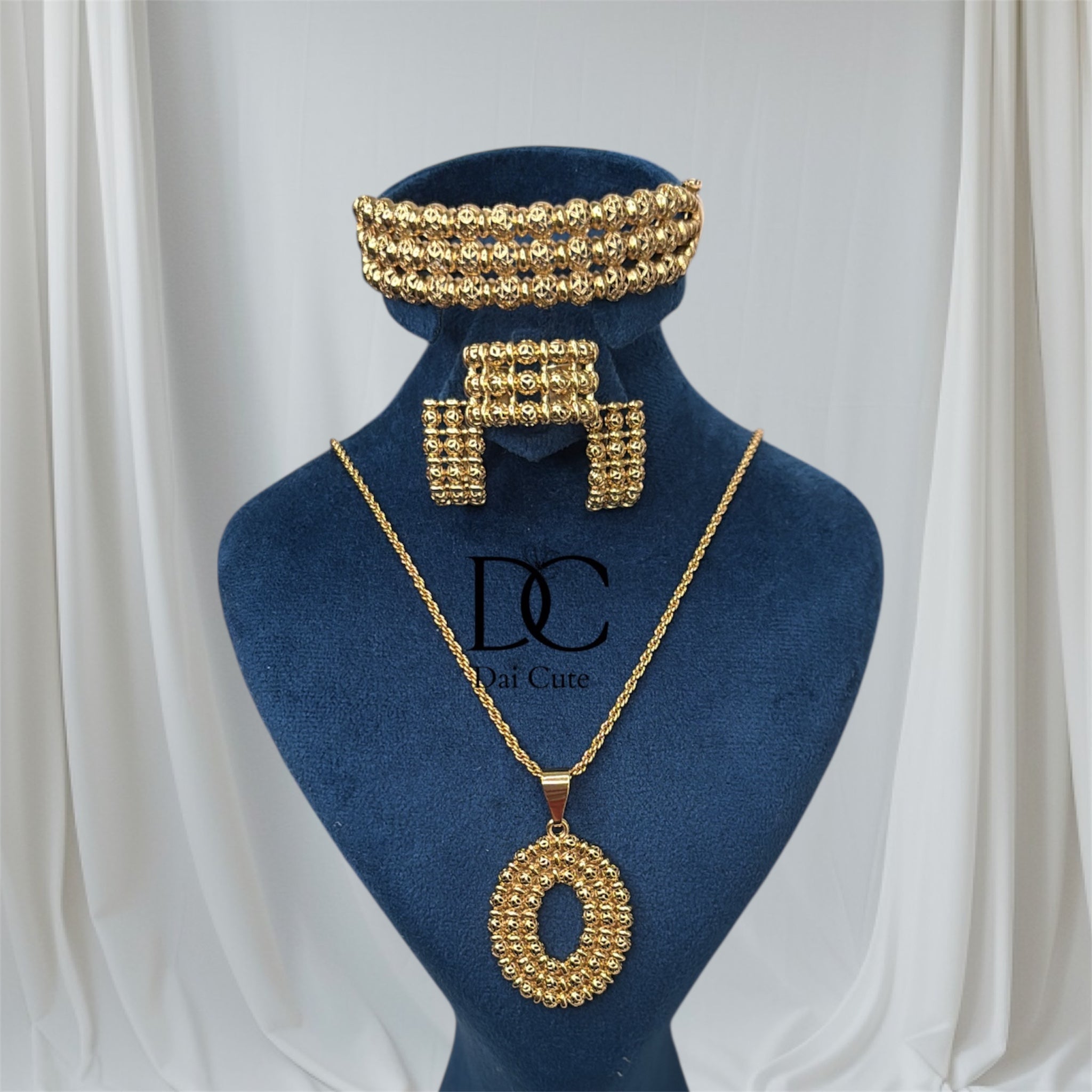 Set deg lebra fi tlata collana bracciale orecchini