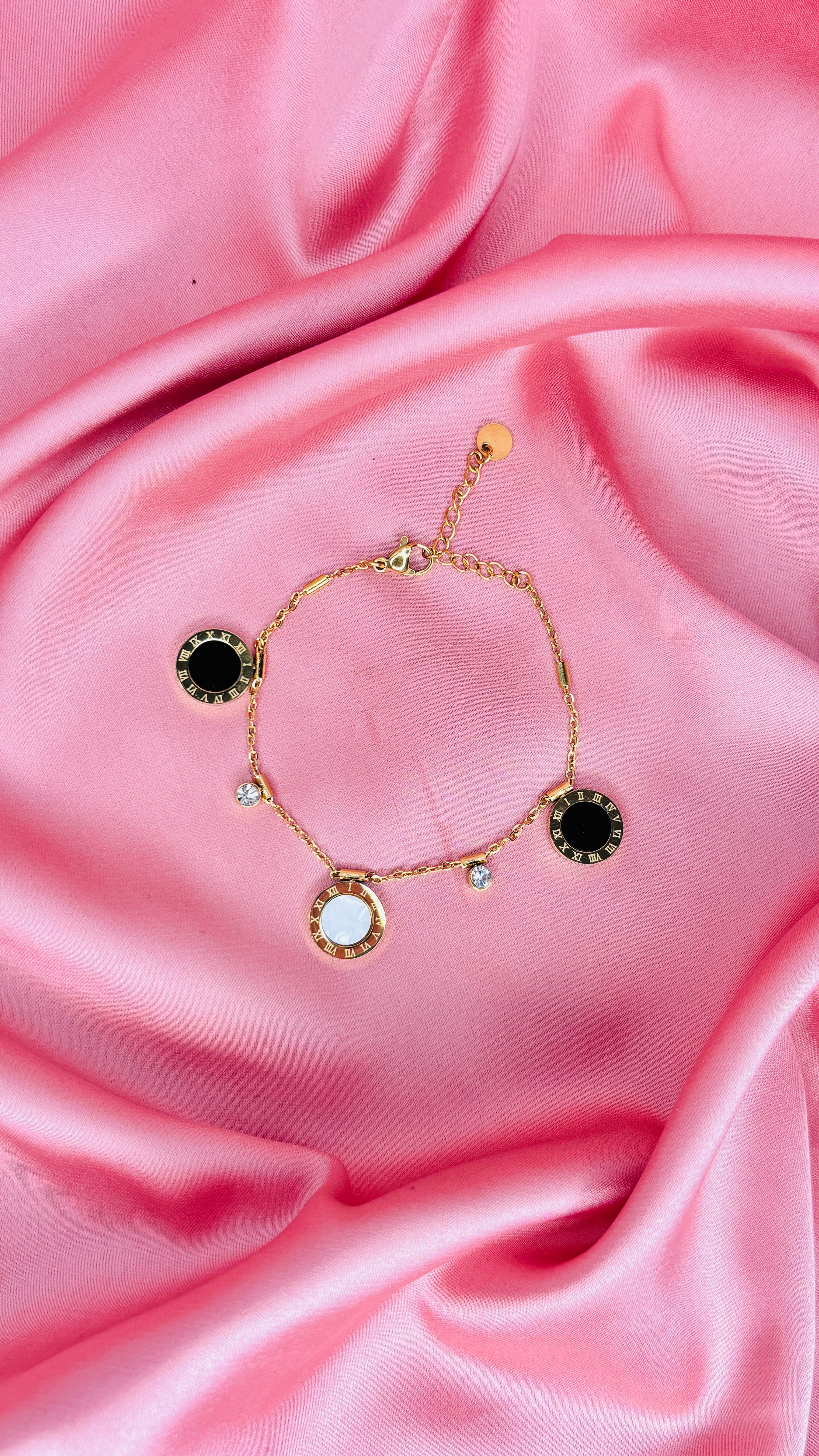 Bracciale Charme” in acciaio inossidabile placcato 18 carati