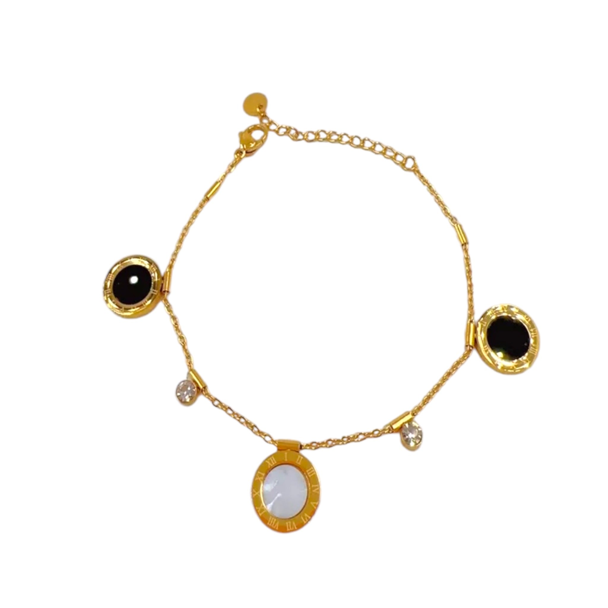 Bracciale Charme” in acciaio inossidabile placcato 18 carati