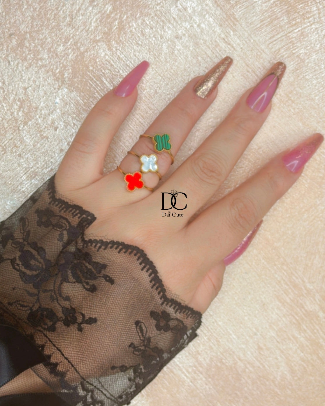 Anello quadrifoglio π