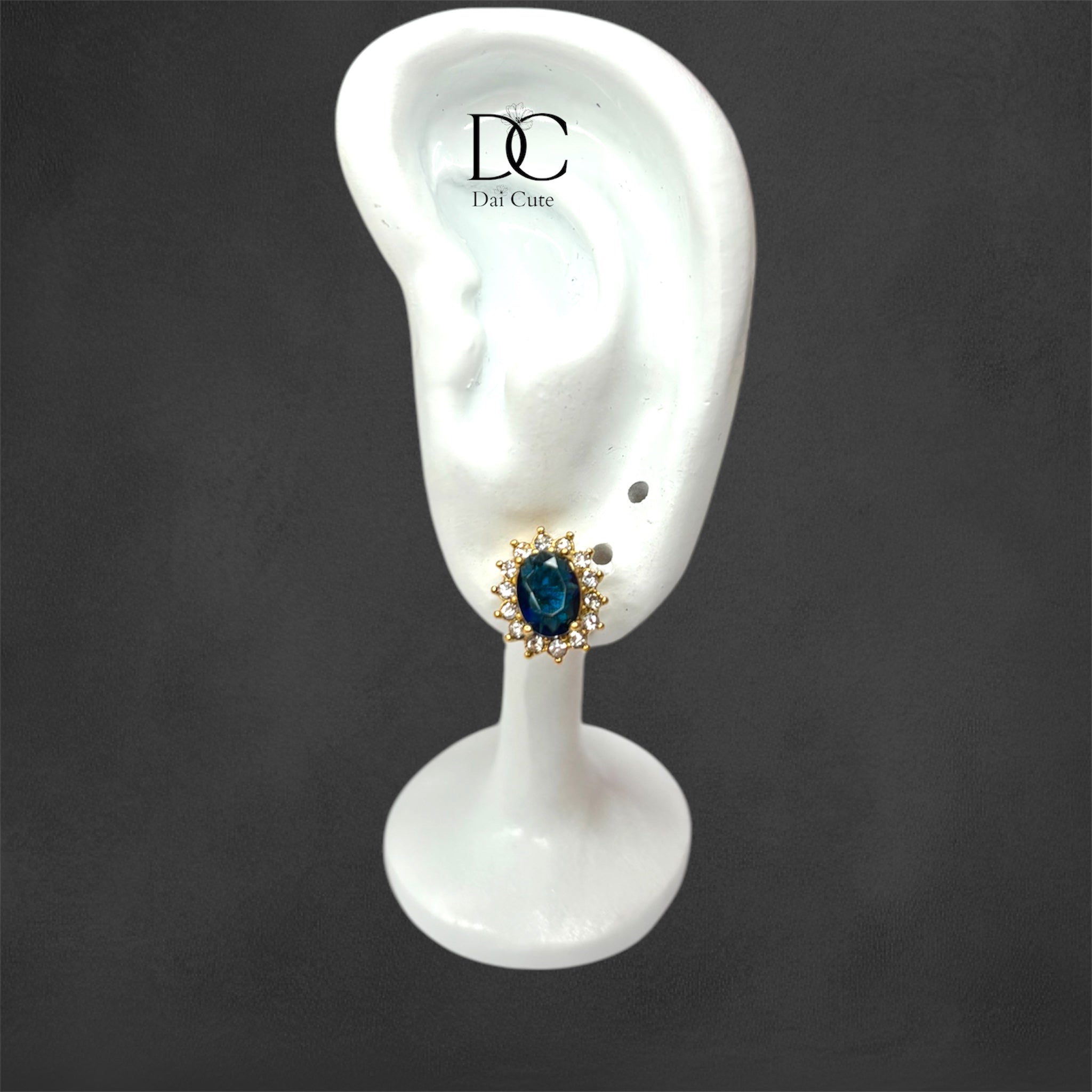 Orecchini Strass Blu