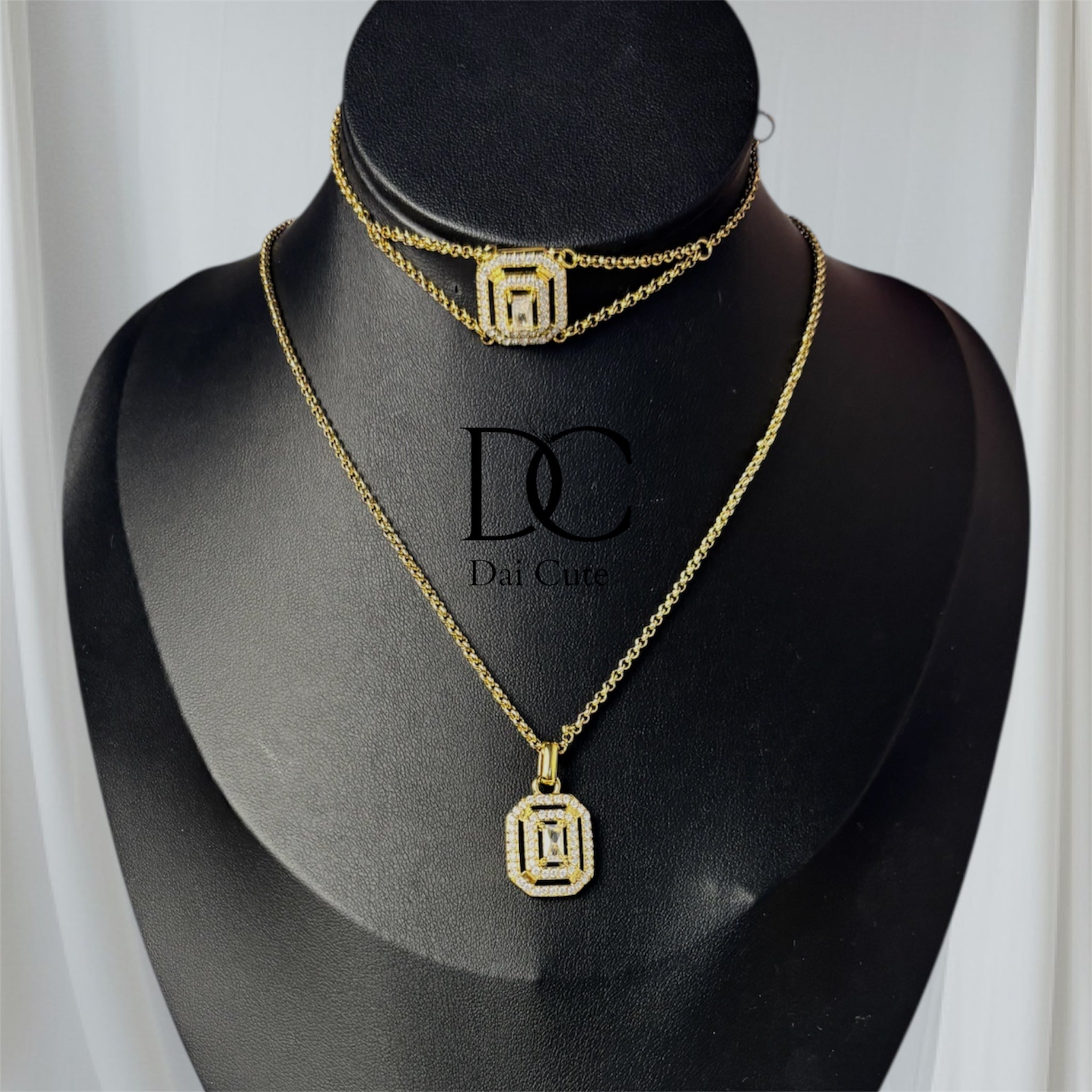 Set Strass Collana Bracciale