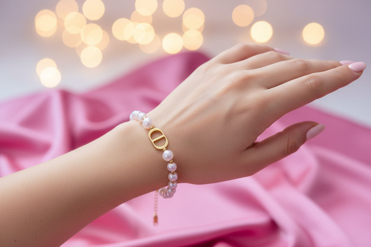 Bracciale Perle Placcato Oro 18 Carati - Dai Cute