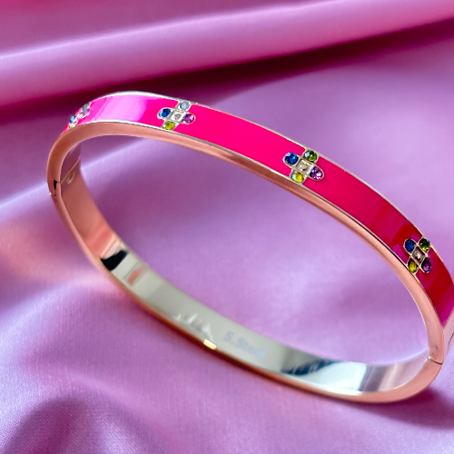 Braccialetto con Cinque Pietre in Oro 18 Carati - Dai Cute