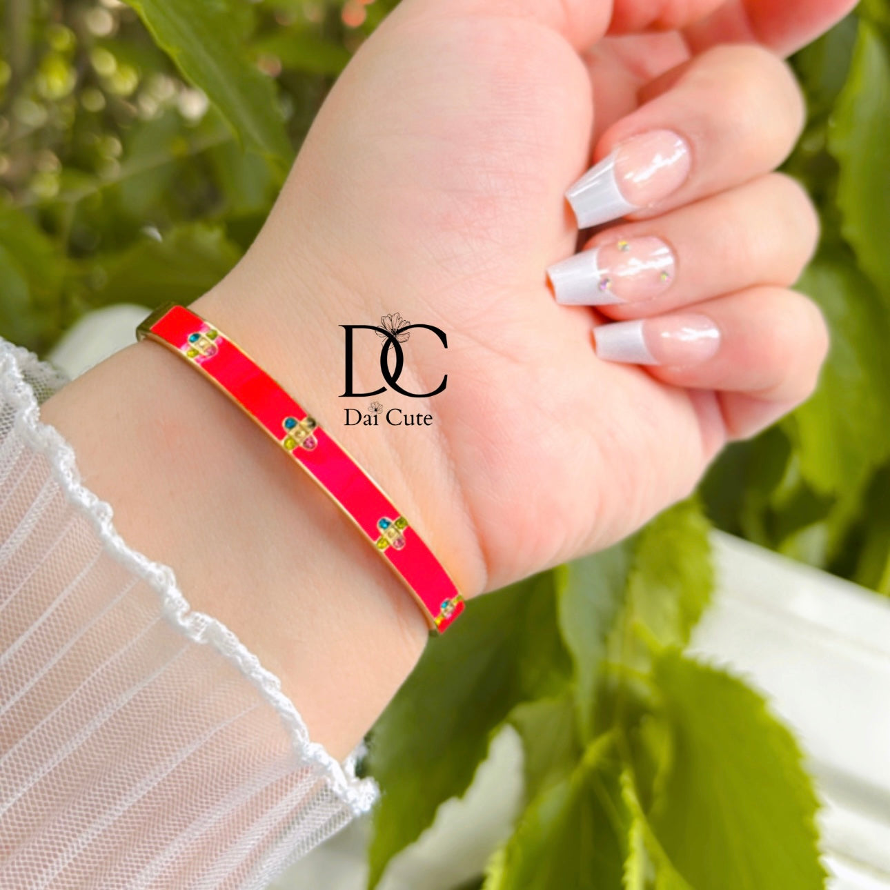 18K Gold Five Stone Bracelet