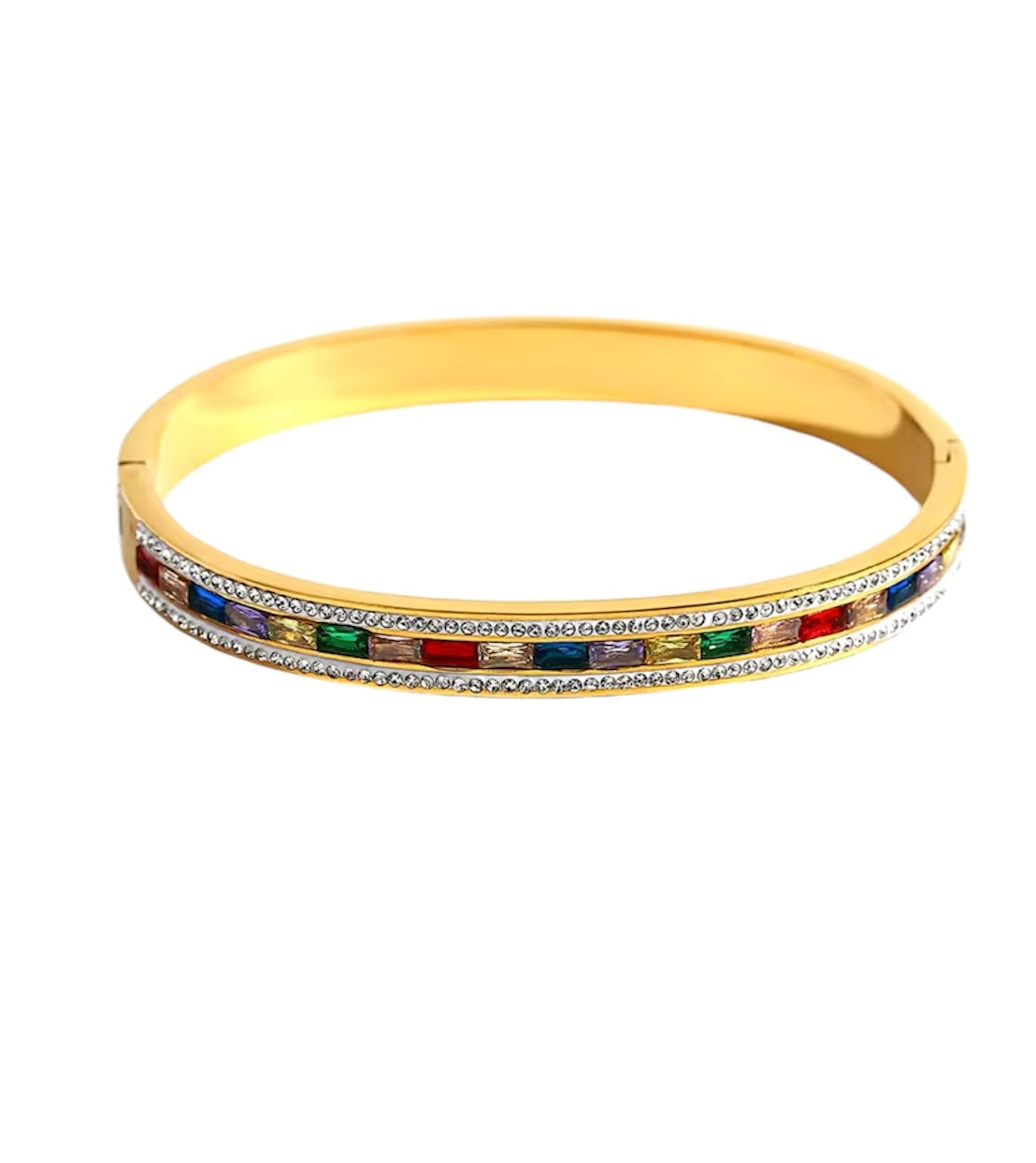 Braccialetto Arcobaleno di Pietre in Oro 18 Carati