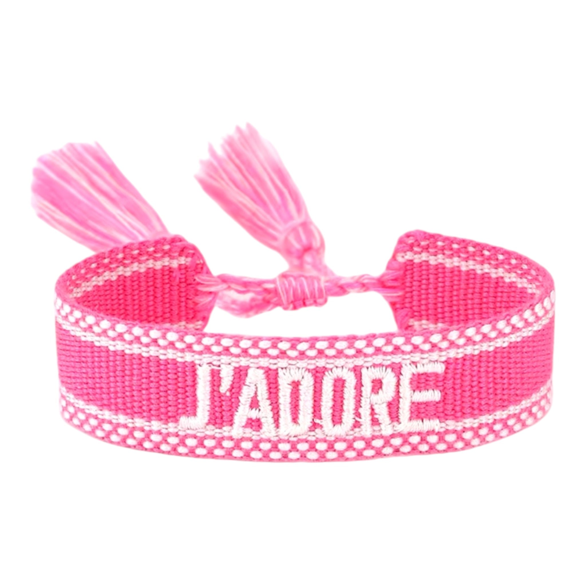 Braccialetto J’adore Rosa in Tessuto