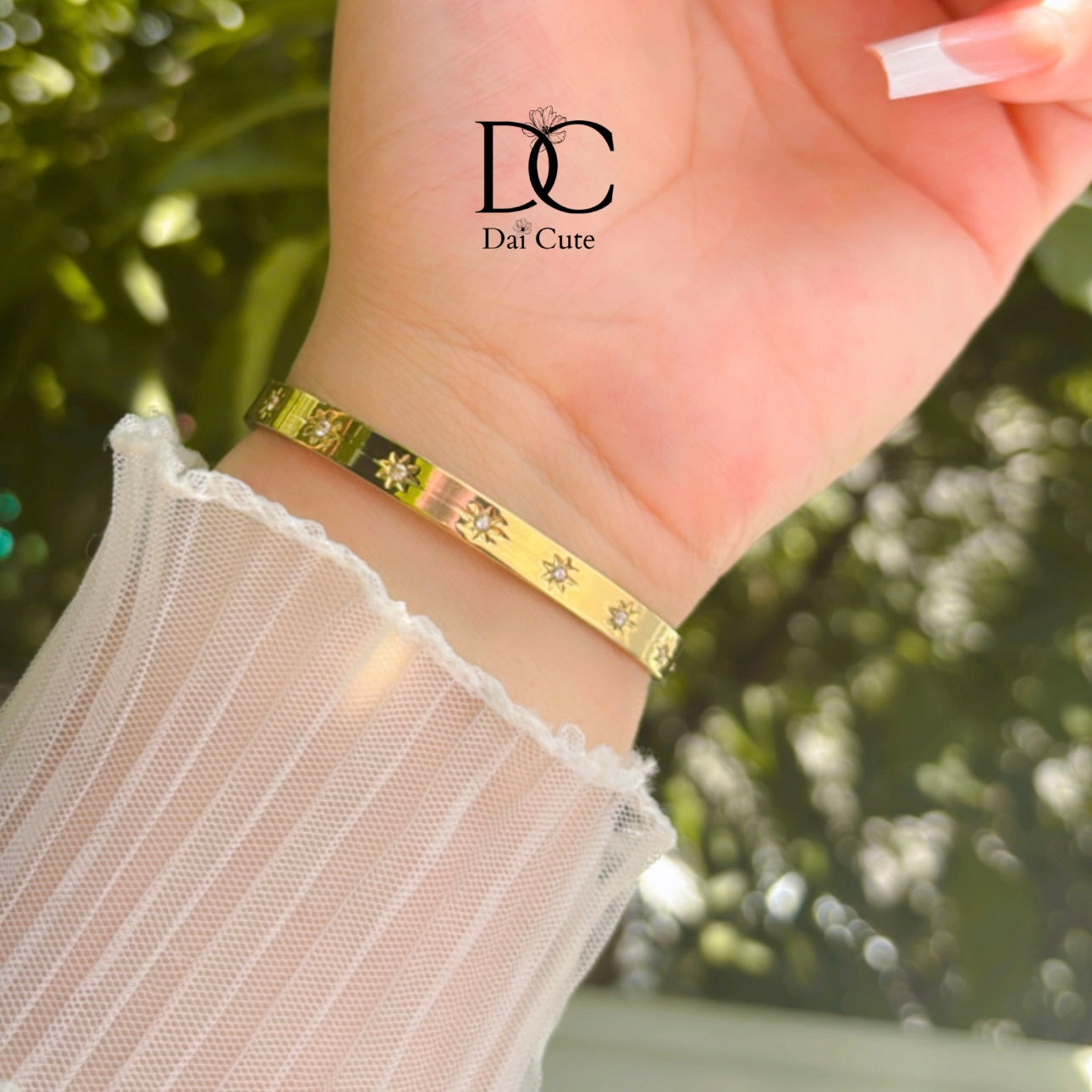Stainless Steel Shiny Stars Bracelet